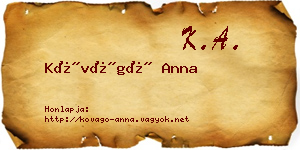Kővágó Anna névjegykártya